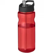 Czarny-Czerwony - Bidon H2O Base® o pojemności 650 ml z wieczkiem z słomką