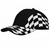 czarno-biała - Czapka z daszkiem z szachownicą RACING #4224