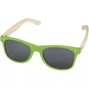 Zielony limonkowowy - Okulary przeciwsłoneczne z bambusa Sun Ray