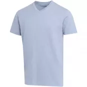 Niebieski mgła - Balfour organiczna koszulka unisex z krótkim rękawem i dekoltem w serek, wykonana z materiału o gramaturze 200 g/m², z certyf