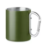 Kubek stalowy z karabińczykiem 300 ml TRUMBA Ciemnozielony