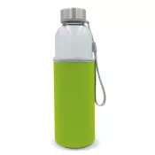 jasnozielony transparentny - Szklana butelka w pokrowcu 500 ml