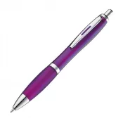 fioletowy - Długopis plastikowy reklamowy MOSCOW (transparentny)