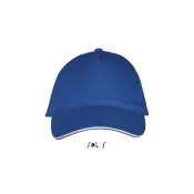 Czapka z daszkiem 5-panelowa 260 g/m² Sol's LONG BEACH Królewski Niebieski/biały