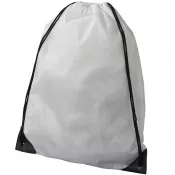 Biały - Plecak na sznurkach poliestrowy Oriole Premium, 33 x 44 cm