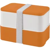 Biały-Pomarańczowy - Dwupoziomowe pudełko na lunch 2 x 700 m MIYO