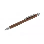 brązowy - Długopis aluminiowy z gumowaną powierzchnią GOMA