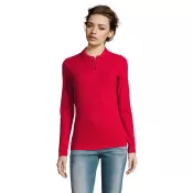 Polo damskie 180 g/m² Sol's PERFECT LSL WOMEN Czerwony