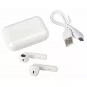 biały - Bezprzewodowe słuchawki douszne TWINS