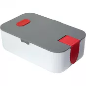 czerwony - Pudełko śniadaniowe 850 ml, stojak na telefon