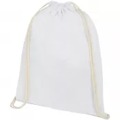 Biały - Plecak bawełniany Oregon 140 g/m² ze sznurkiem, 33 x 44 cm