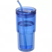 Błękit królewski - Kubek plastikowy Archer o pojemności 480 ml z podwójnymi ściankami