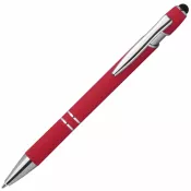 czerwony - Długopis plastikowy touch pen