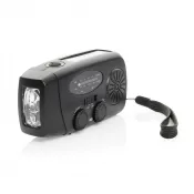 czarny - Radio survivalowe AM/FM, power bank 1800 mAh, latarka RescueWave