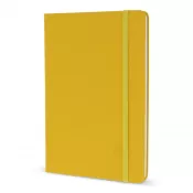 żółty - Notatnik A5 z tworzywa PU z kartkami FSC