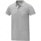 Szary melanż - Męska koszulka polo duotone Morgan z krótkim rękawem