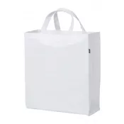 biały - Torba 35x40x15 cm z laminowanego poliestru RPET 110 g/m² Okada