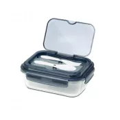 czarny - Szklany lunch box ze sztućcami 1000 ml Lagos