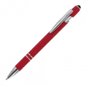 czerwony - Długopis metalowy gumowany Paris