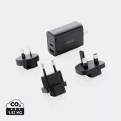 czarny - Uniwersalna ładowarka Philips 30W, adapter podróżny