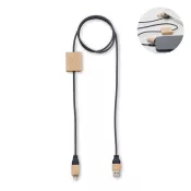 Kabel do ładowania 60W z bambusowymi detalami CABOO