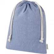 Niebieski melanż - Pheebs torba na prezent z bawełny z recyklingu o gramaturze 150 g/m² i z certyfikatem GRS, duża o pojemności 4 l