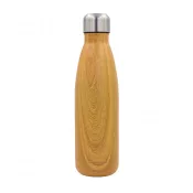 brązowy - Butelka termiczna Woody 500 ml