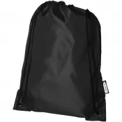 Czarny - Plecak Oriole ze sznurkiem ściągającym z recyklowanego plastiku PET, 33 x 44 cm