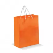 pomarańczowy - Papierowa torba średnia 24x30x10 cm