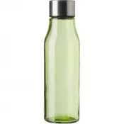 limonkowy - Szklana butelka z zakrętką ze stali nierdzewnej 500 ml