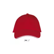 Czapka z daszkiem 5-panelowa 260 g/m² Sol's LONG BEACH Rojo/Blanco