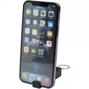 Czarny - Aggia stojak na telefon z bambusa z zabawką sensoryczną z tworzyw sztucznych pochodzących z recyklingu