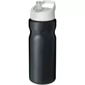 Biały-Czarny - Bidon H2O Base® o pojemności 650 ml z wieczkiem z słomką