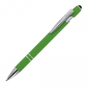 jasnozielony - Długopis metalowy gumowany Paris