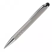 srebrny - Długopis z dotykowym rysikiem