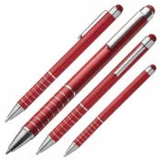 czerwony - Długopis metalowy touch pen LUEBO