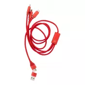 czerwony - Ralong kabel USB do ładowania