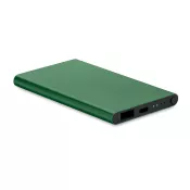 Powerbank płaski 4000 mAh aluminiowy POWERFLAT C Ciemnozielony