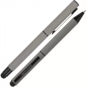 szary - Zestaw piśmienny długopis i pióro kulkowe touch pen soft touch CELEBRATION Pierre Cardin