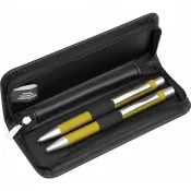 żółty - Zestaw piśmienny długopis i ołówek automatyczny soft touch UPPSALA