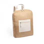 neutralny - Plecak z juty z bawełnianymi elementami