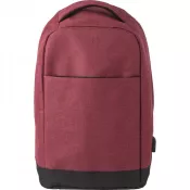 burgund - Plecak na laptopa 13", chroniący przed kieszonkowcami