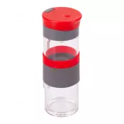 czerwony - Szklana butelka Top Form 440 ml