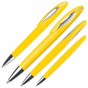 żółty - Długopis plastikowy z obrotowym mechanizmem FAIRFIELD