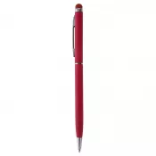 czerwony - Długopis metalowy matowy z touch pen-em | Dennis