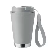 Kubek dwuścienny z PP z paskiem 300 ml TOPIZ Szary