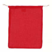 czerwony - Bawełniana torba wielokrotnego użytku na żywność OEKO-TEX® 25x30cm