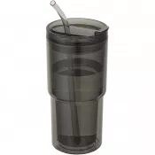 Czarny - Kubek plastikowy Archer o pojemności 480 ml z podwójnymi ściankami