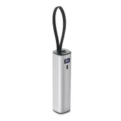 Powerbank aluminiowy 5000 mAh z kablem USB-C POWERTUBE Srebrny Mat