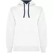 Biały-Navy Blue - Damska bluza z kapturem 280 g/m² Roly Urban Women